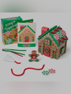 Melissa & Doug Rare gingerbread house red, green and brown complete